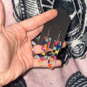 Colorful Geometric Drop Earrings